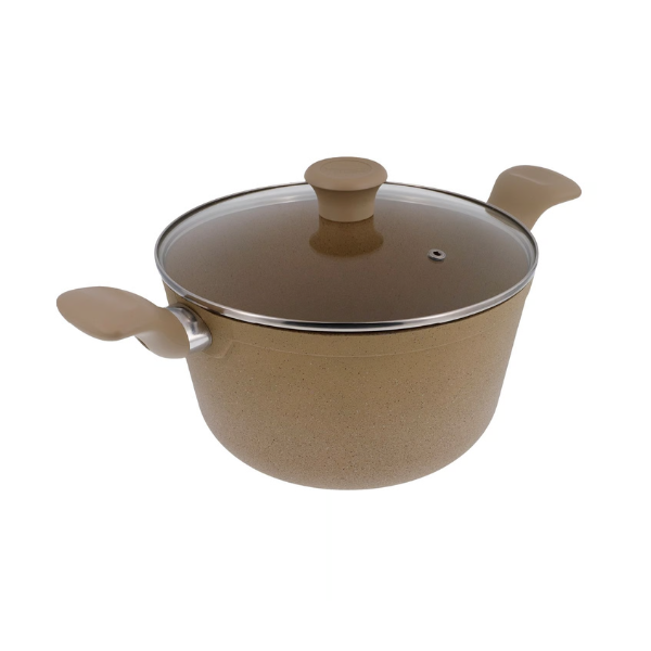 Olla terra con tapa de 24 cm arena