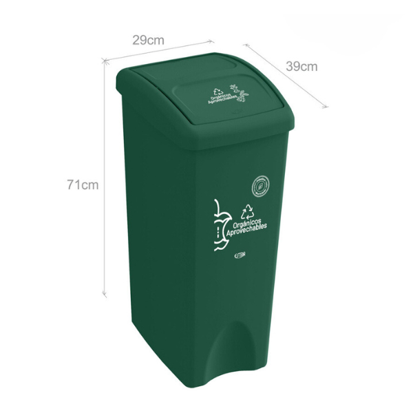 Papelera verde 53 lt organicos MR